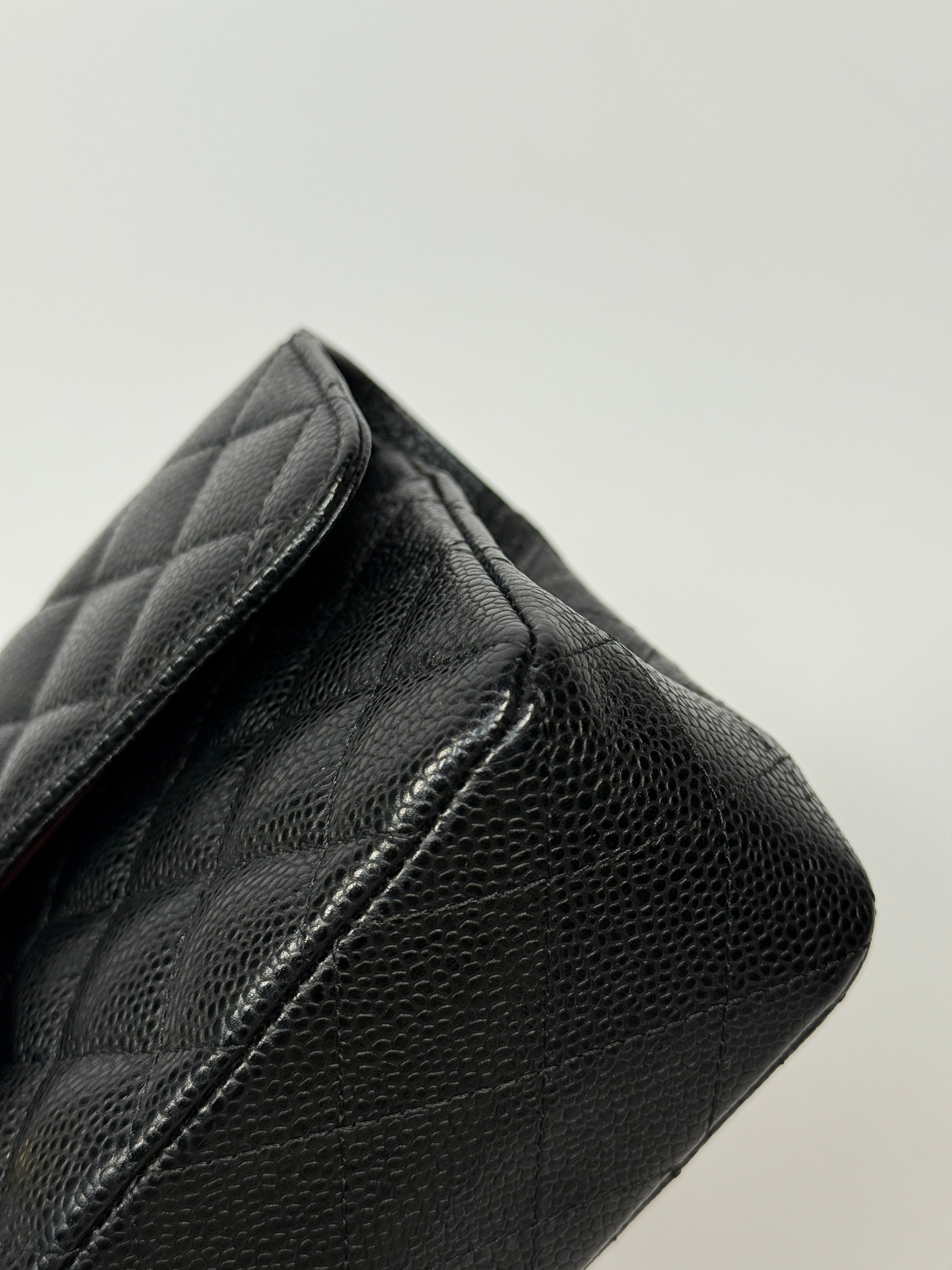 Chanel Small Classic Double Flap In Black Caviar Leather With GHW