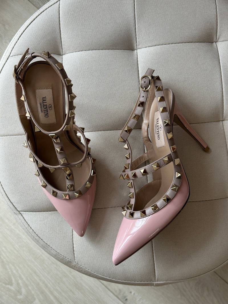 Valentino Garavani Pink Rockstud Heels (Size 36.5 UK 3.5)