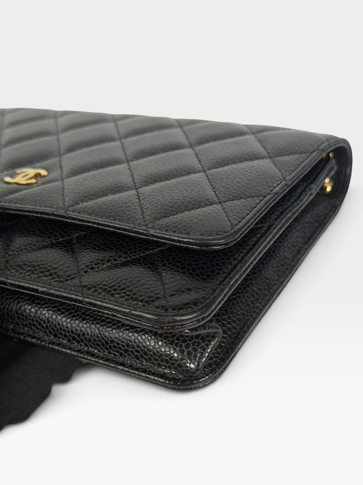 Chanel Wallet On Chain In Black Caviar Leather With Gold Hardware. Authentic and preloved in excellent condition. 100% guarantee