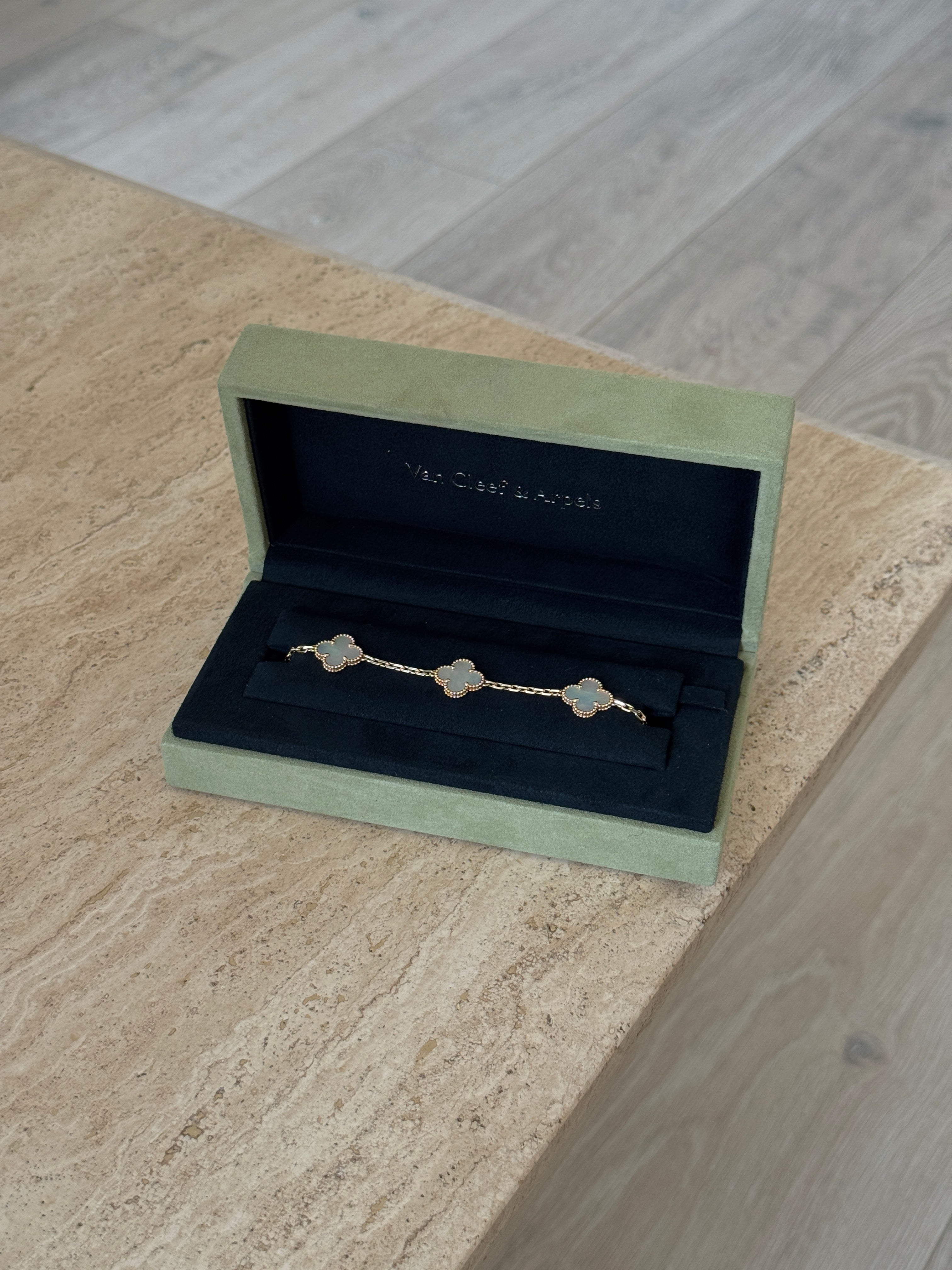 Van Cleef & Arpels Vintage Alhambra Bracelet, 5 Motifs Mother Of Pearl