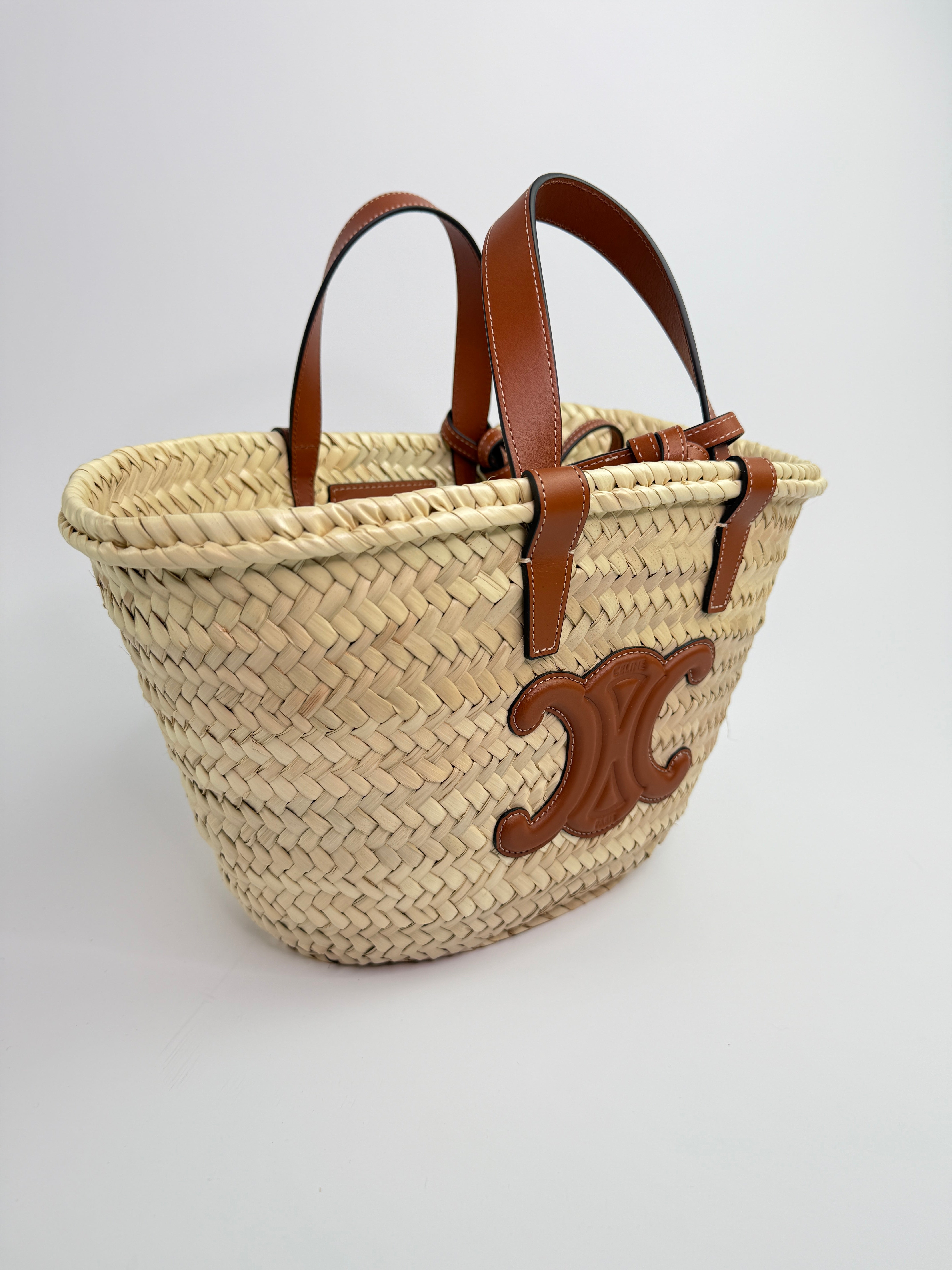 Celine Teen Classic Panier in Palm leaves and Calfskin