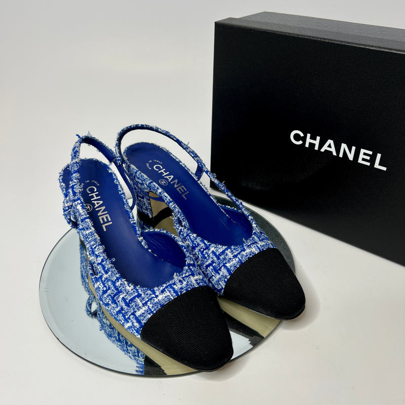Chanel Tweed Slingback Pumps (Size 39 /UK 6)