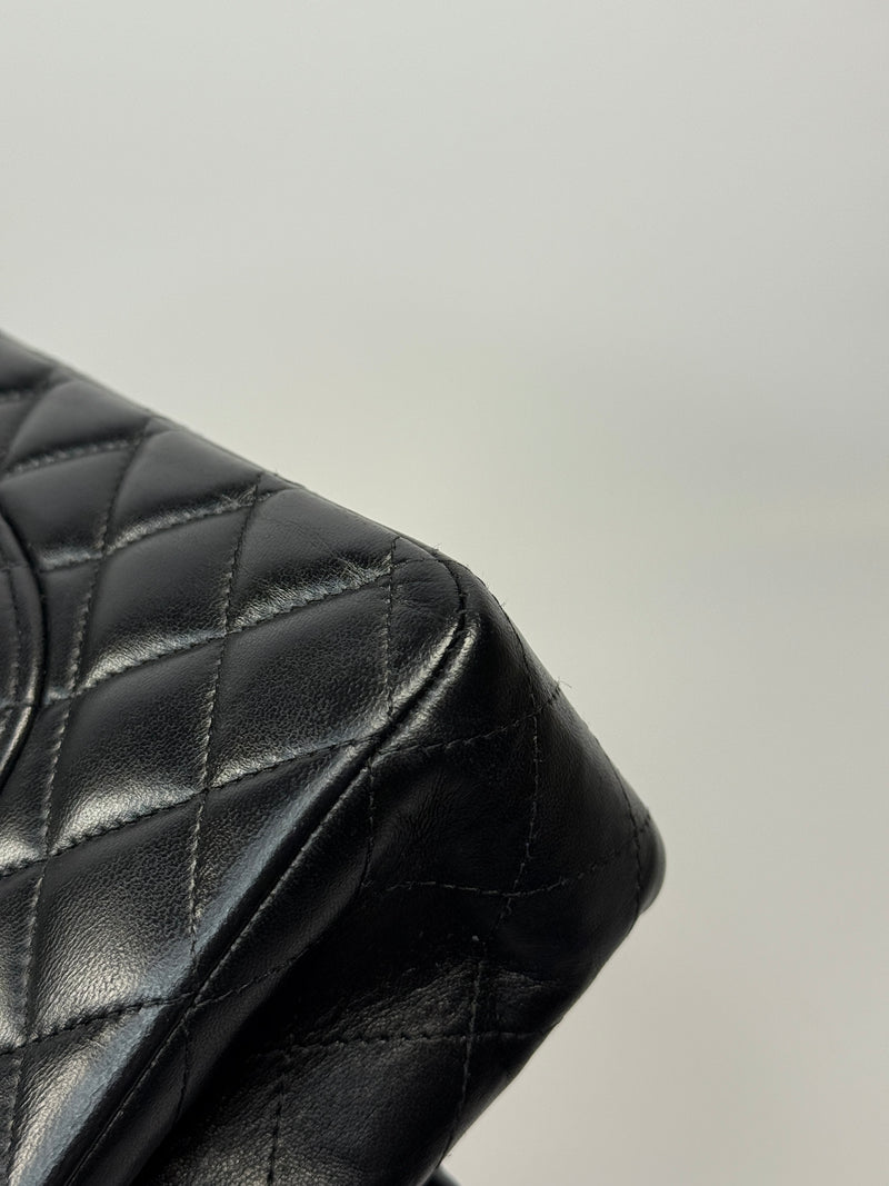 Chanel Medium Classic Double Flap Black Lambskin With GHW