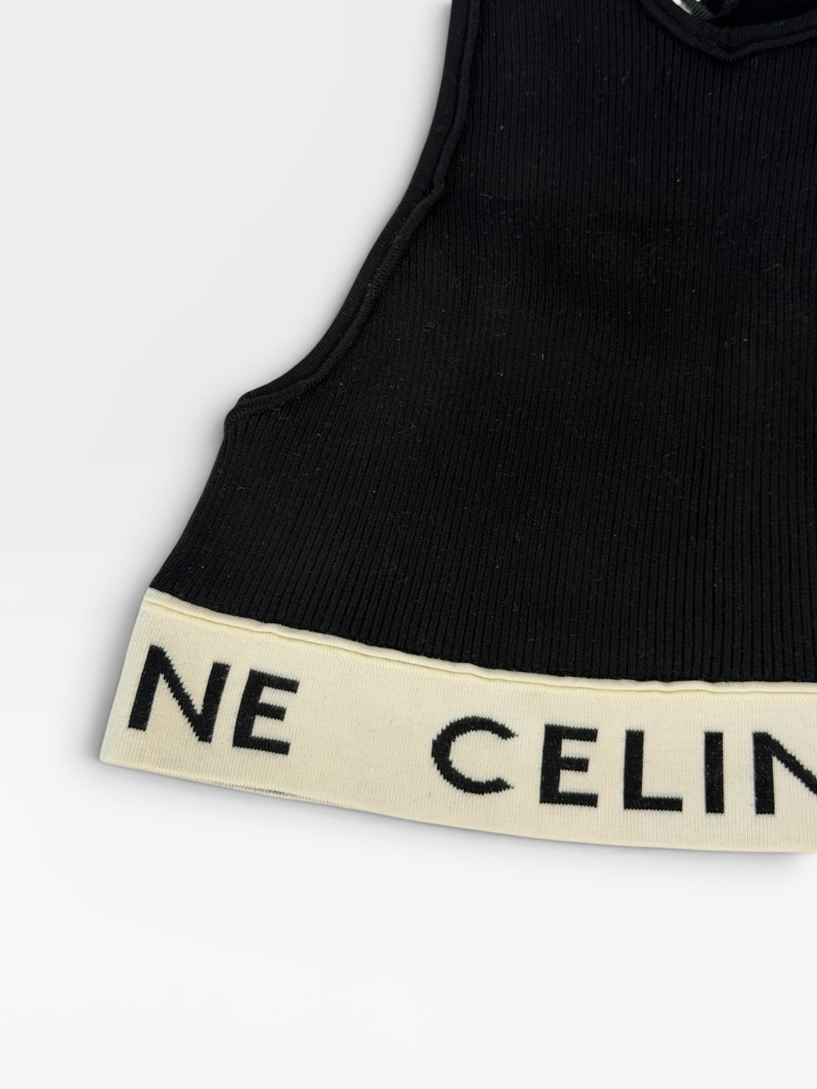 Celine Logo Crop Top (Size XS/UK6). Authentic and preloved in new/unused condition. 100% guarantee