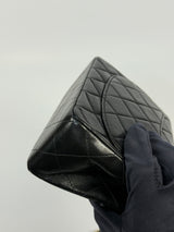 Chanel Black Square Vintage Flap Bag In Lambskin With GHW