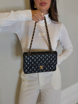 Chanel Medium Classic Double Flap Black Lambskin With GHW