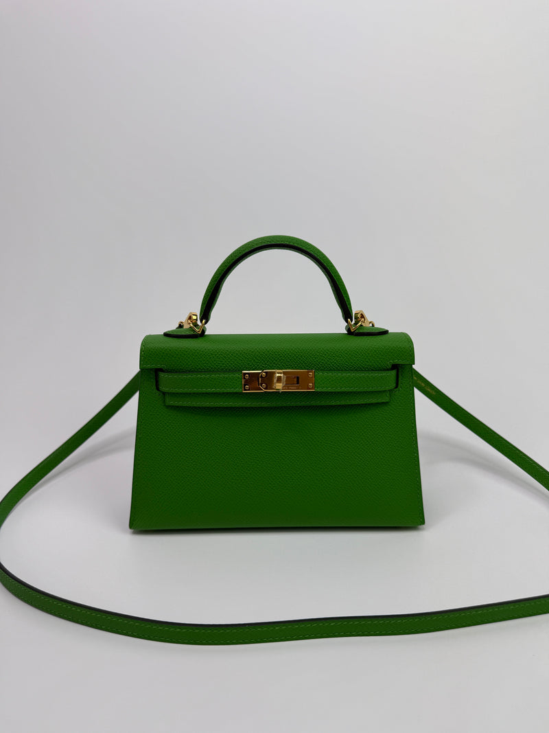 Hermès Mini Kelly ll In Bambou Epsom Leather With GHW
