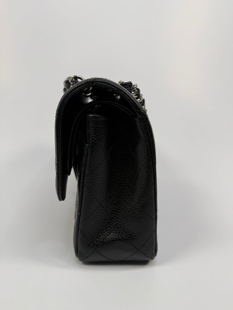 Chanel Small Classic Double Flap In Black Caviar Leather With SHW