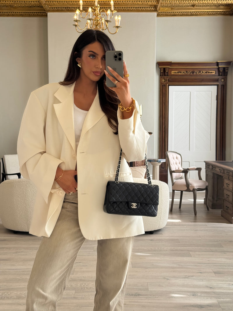 Chanel Medium Classic Double Flap Black Lambskin With SHW