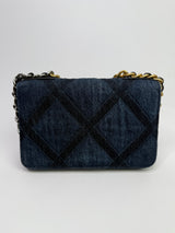 Chanel Denim Quilted 19 Wallet On Chain