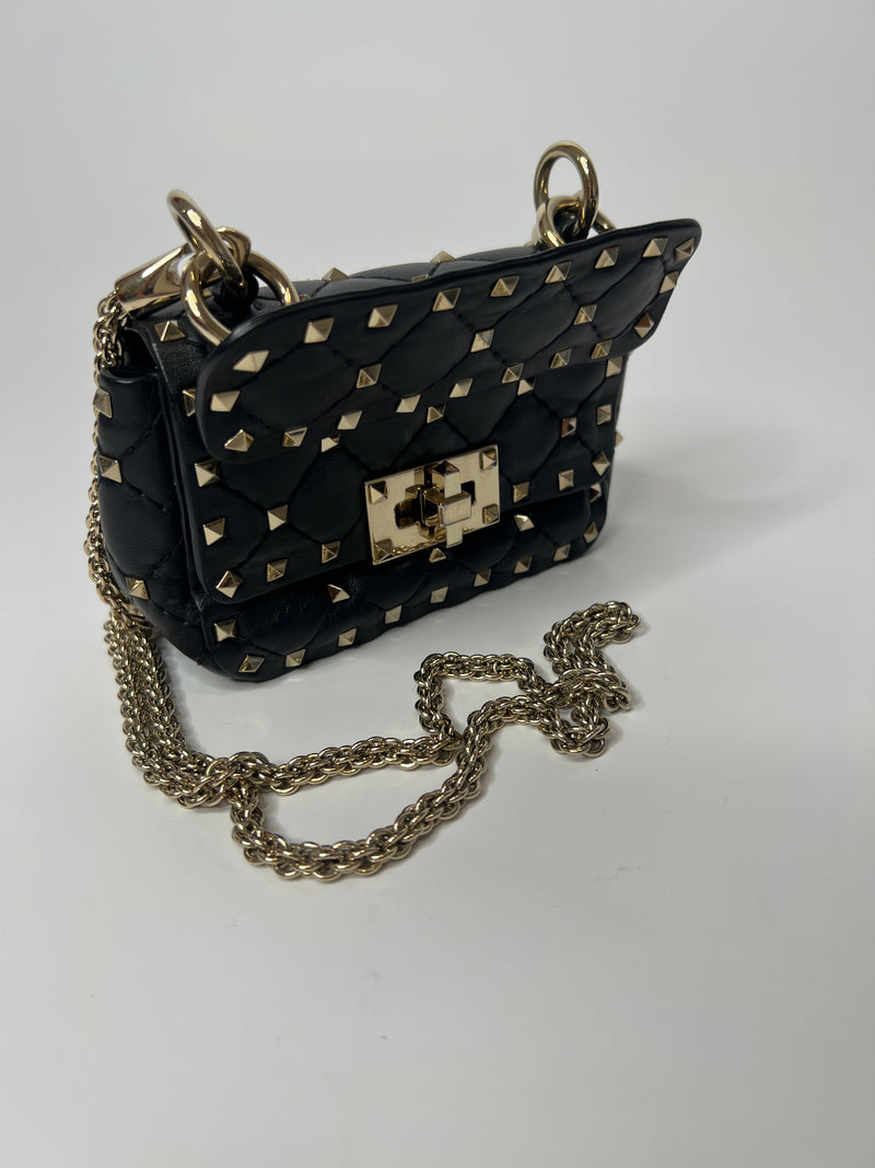 Valentino Garavani Micro Black Rockstud Bag