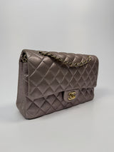 Chanel Iridescent Rose Medium Classic Double Flap With GHW