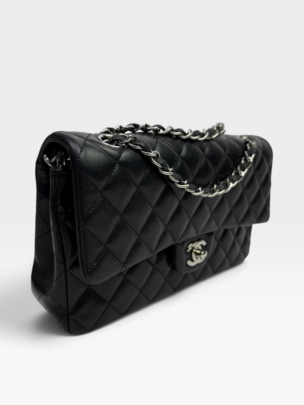 Chanel Medium Classic Double Flap Black Lambskin With SHW