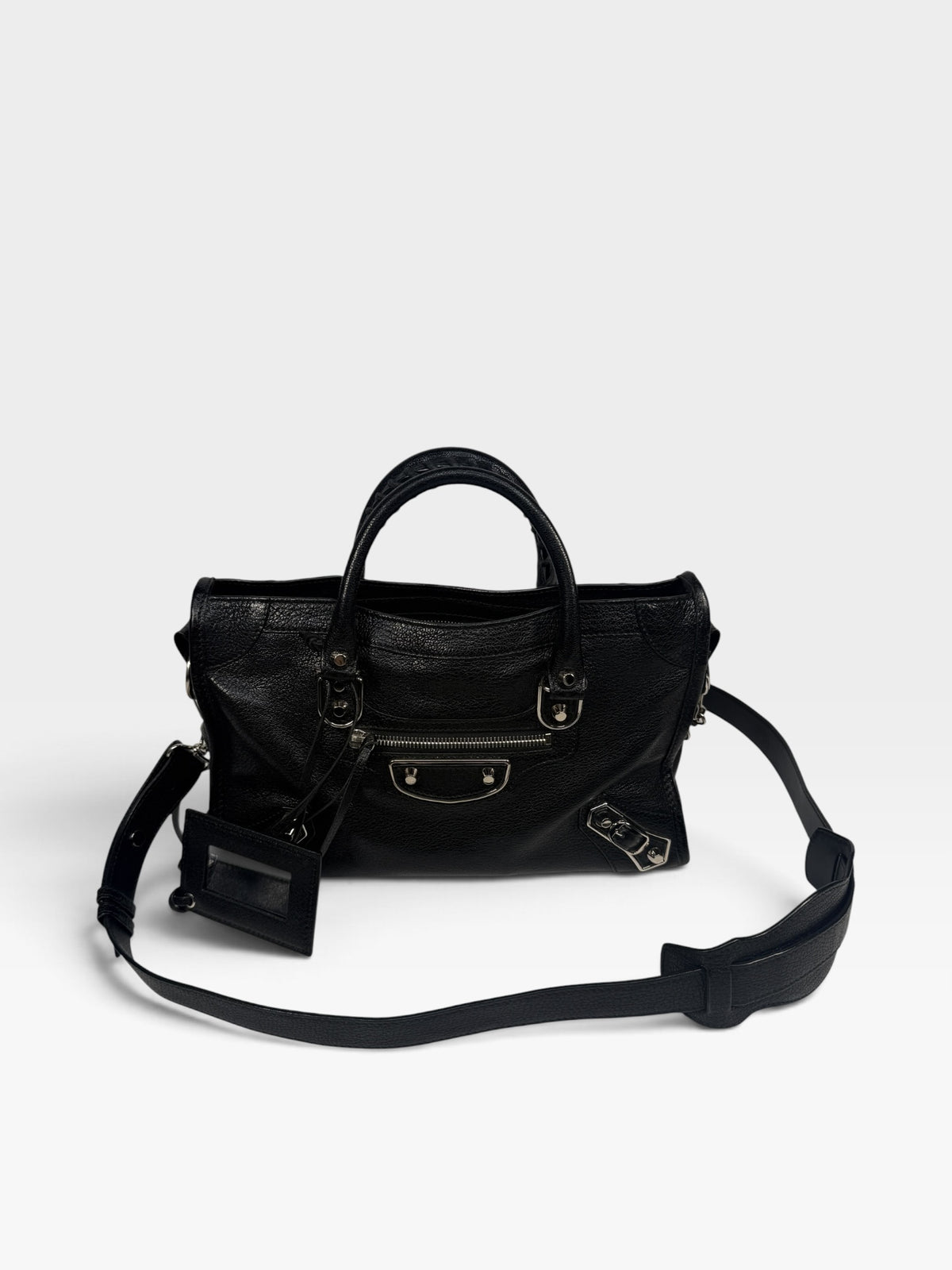Balenciaga Le City Small Bag In Black Lambskin With Silver Hardware. 100% authentic and pre loved in excellent condition. 