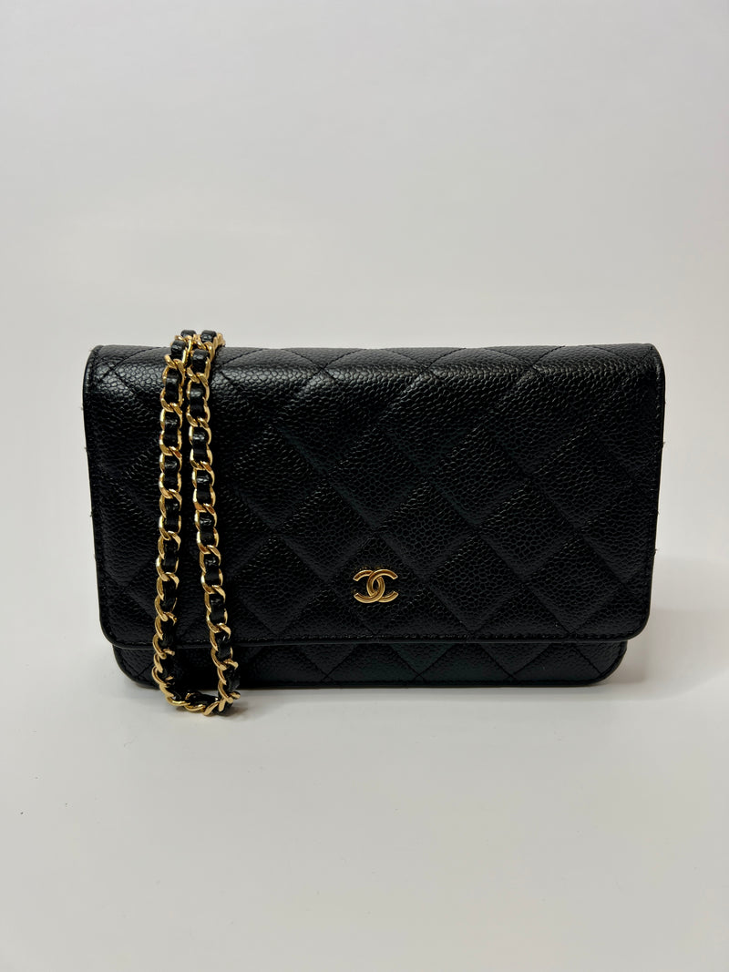 Chanel Wallet On Chain In Black Caviar Leather