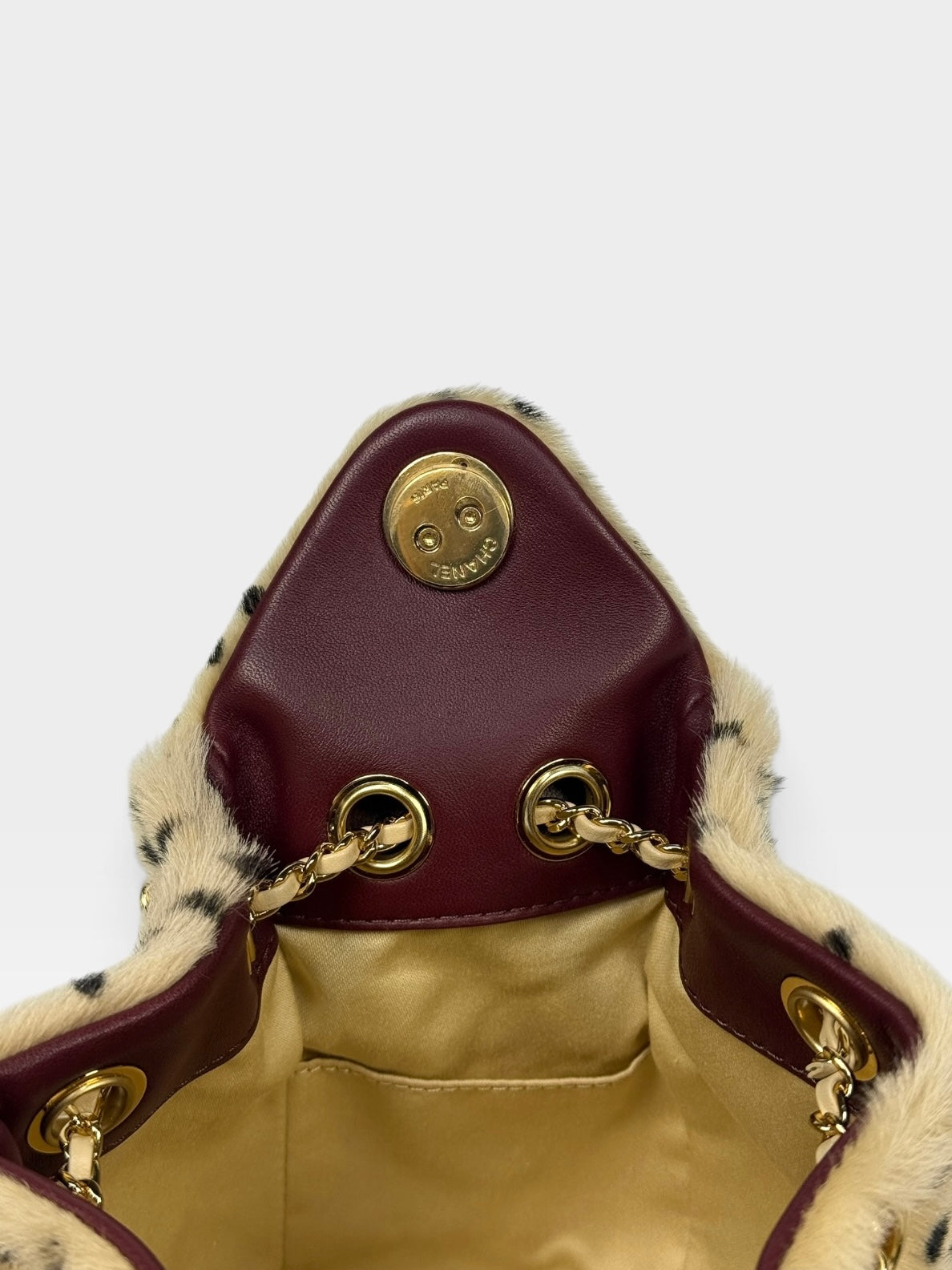 Chanel 25 Mini In Beige & Black Pony Hair With Gold Hardware in new/unused condition 100% authentic and preloved
