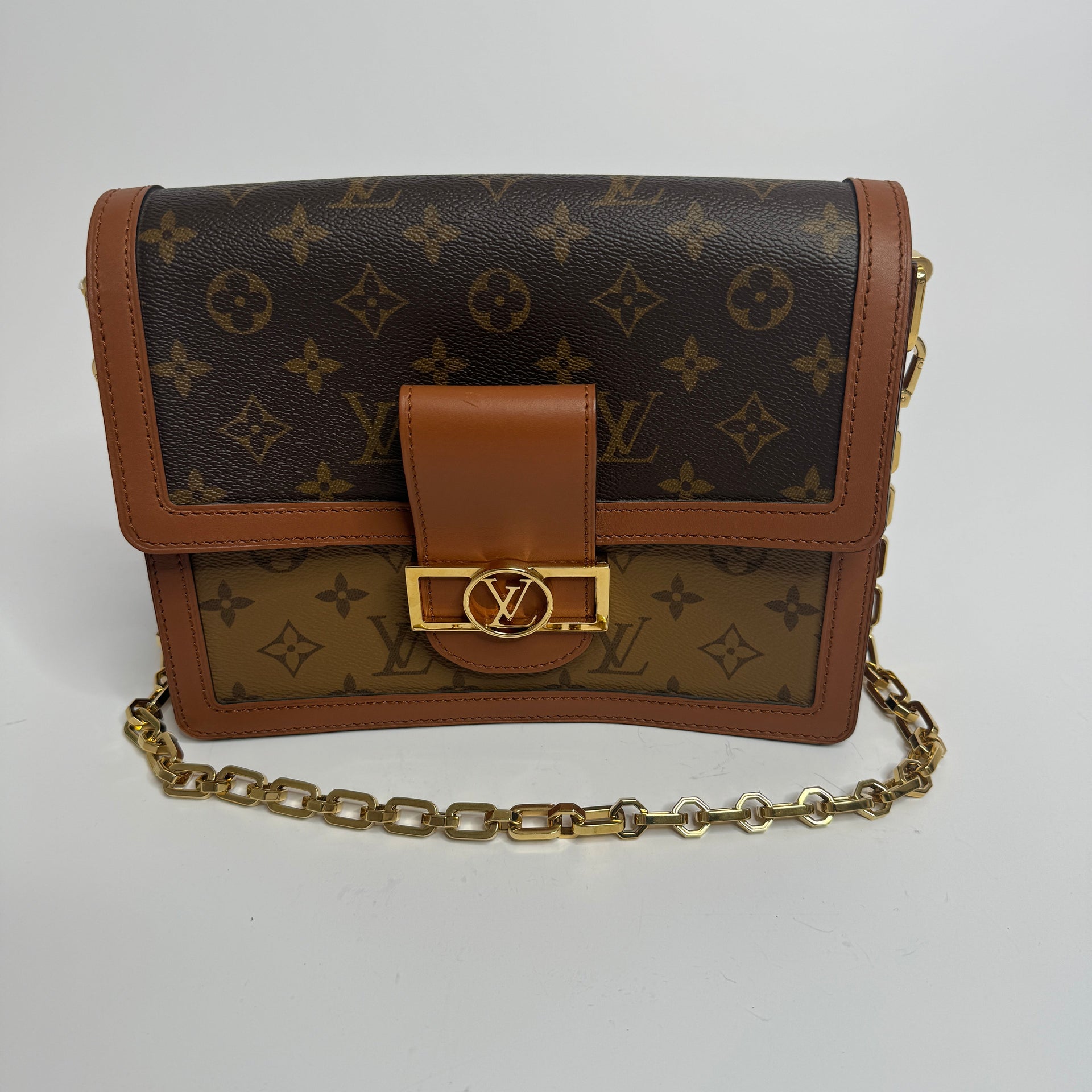 Louis Vuitton Dauphine MM Bag with Gold Hardware