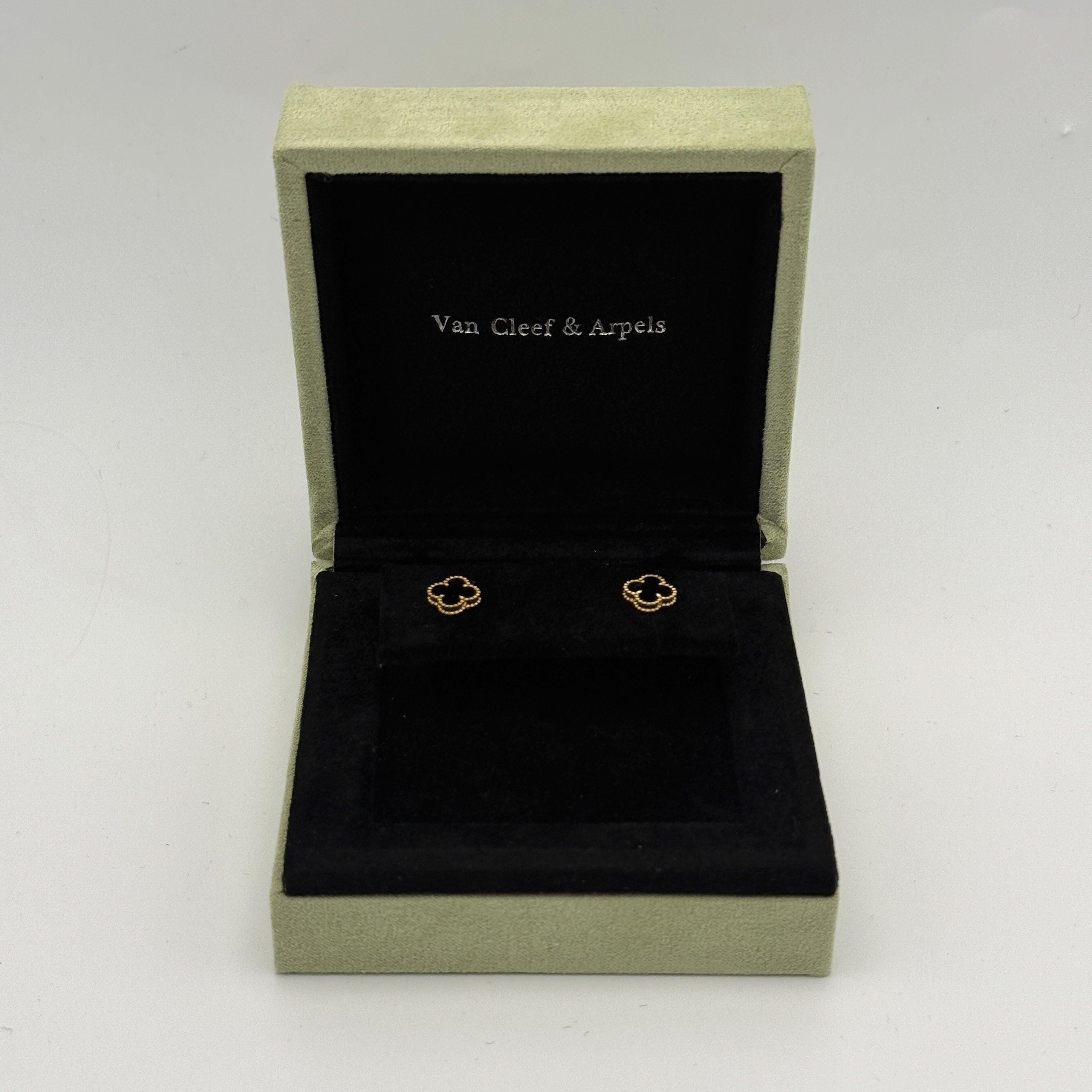Van Cleef & Arpels Sweet Alhambra Onyx Earrings Authentic and preloved in excellent condition.