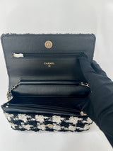 Chanel Wallet On Chain In Houndstooth