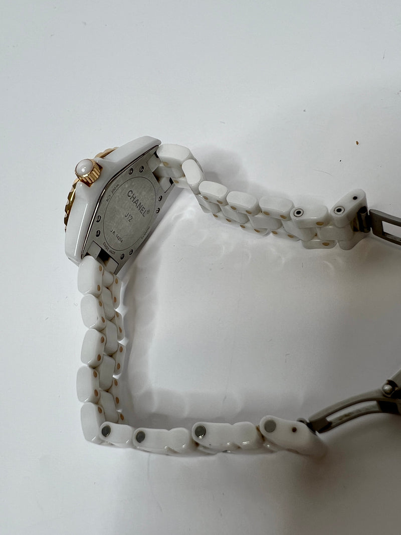 Chanel J12 White And Rose Gold Diamond Dial Watch