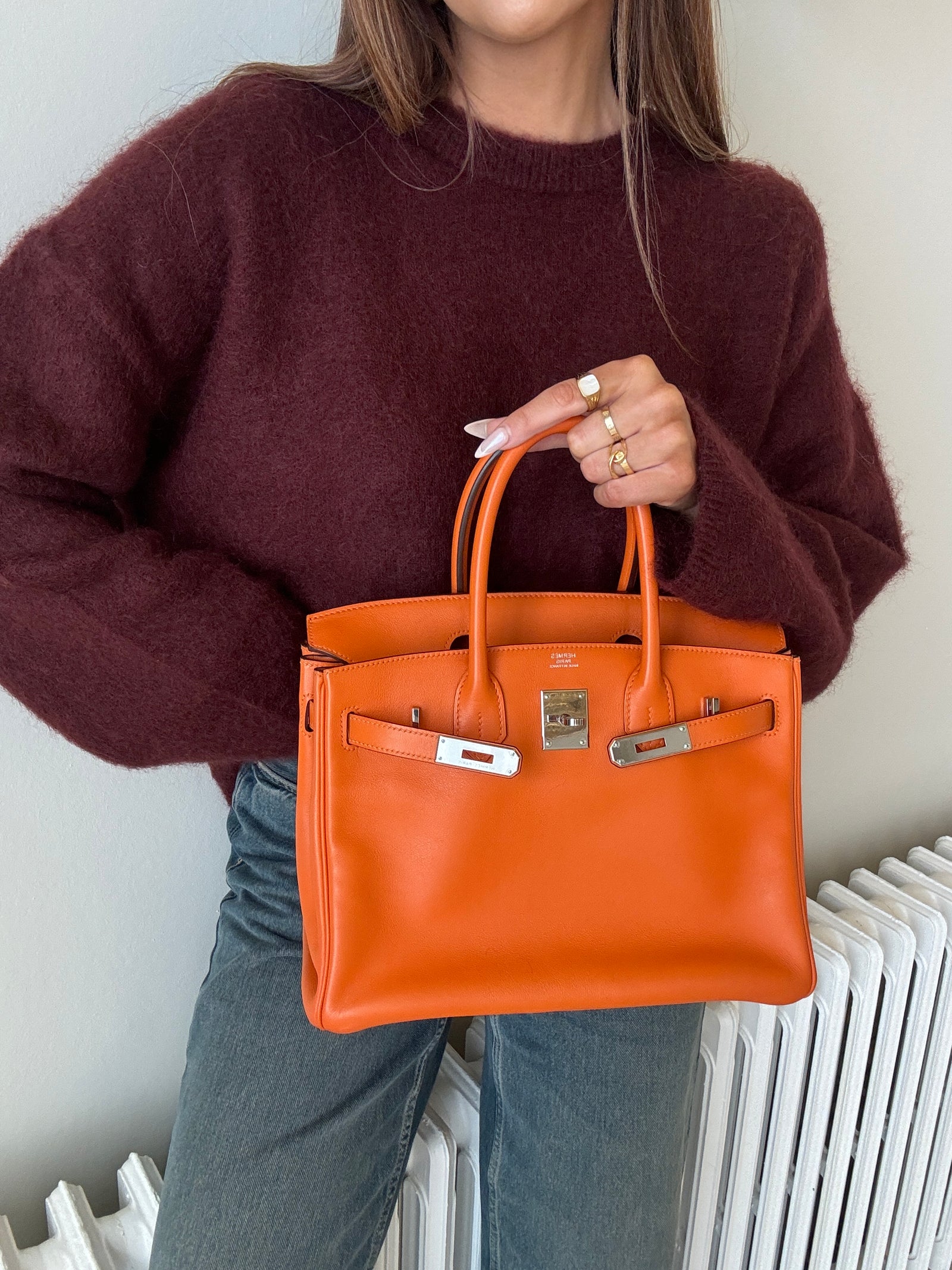 Hermes Birkin 30 In Orange Swift Leather PHW