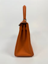 Hermès Kelly 25 In Orange Togo Leather With PHW