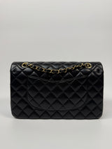 Chanel Medium Classic Double Flap Black Lambskin With GHW