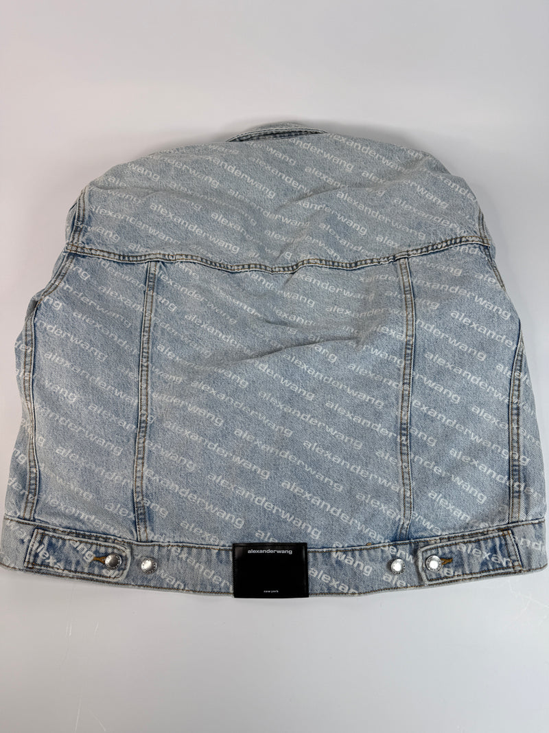 Alexander Wang Blue Falling Back Logo Denim Jacket (M/UK10)