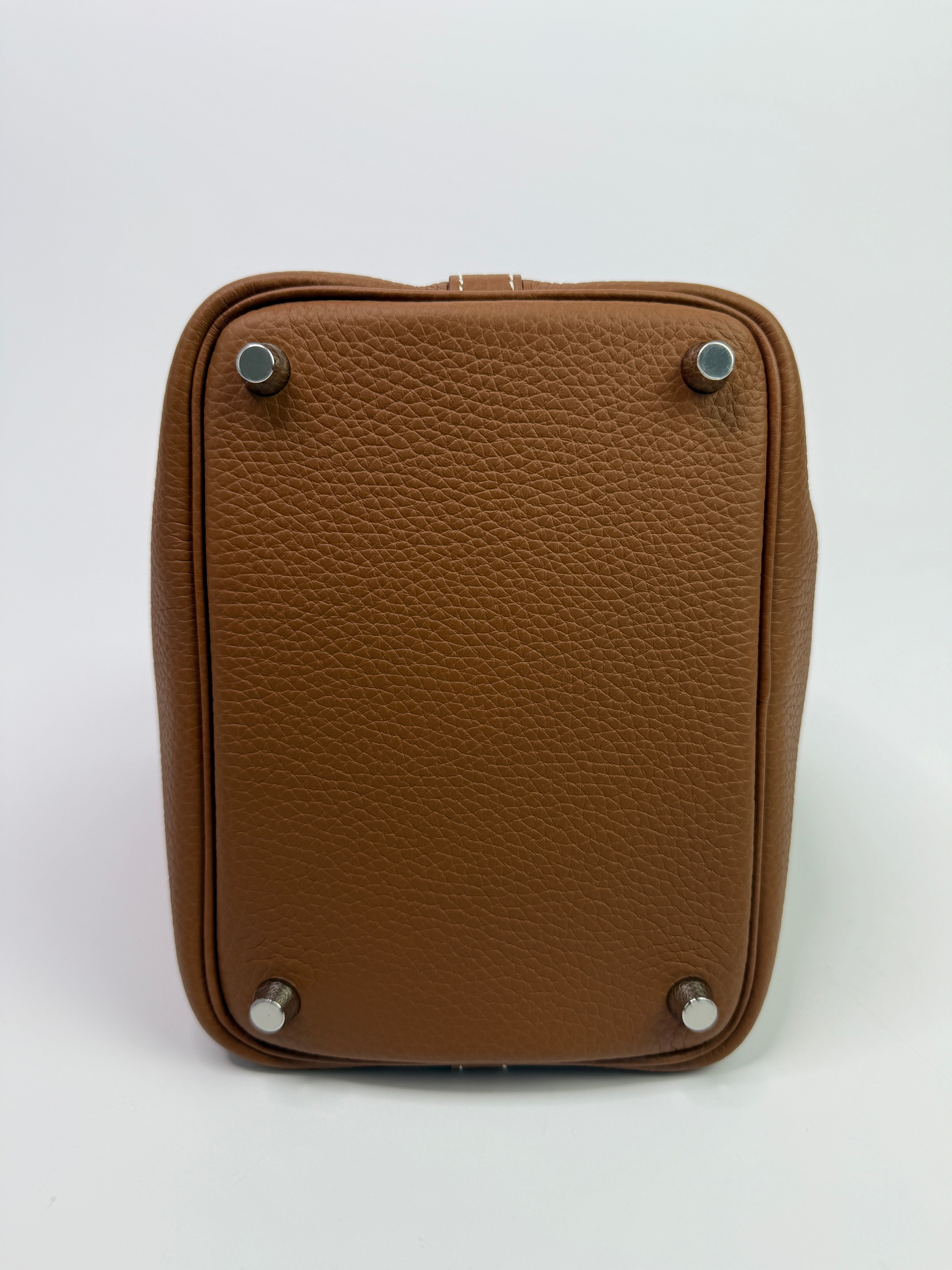 Authentic Pre Loved Hermès Picotin 18 In Gold Clemence With Palladium Hardware New & Unused  Condition