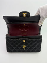 Chanel Small Classic Double Flap In Black Caviar Leather With GHW