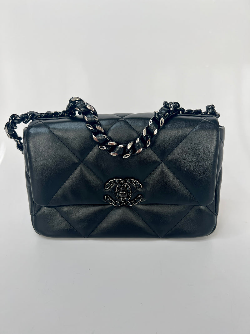 Chanel 19 Small So Black In Lambskin Leather