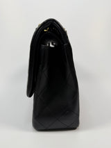 Chanel Jumbo Black Lambskin Leather With GHW