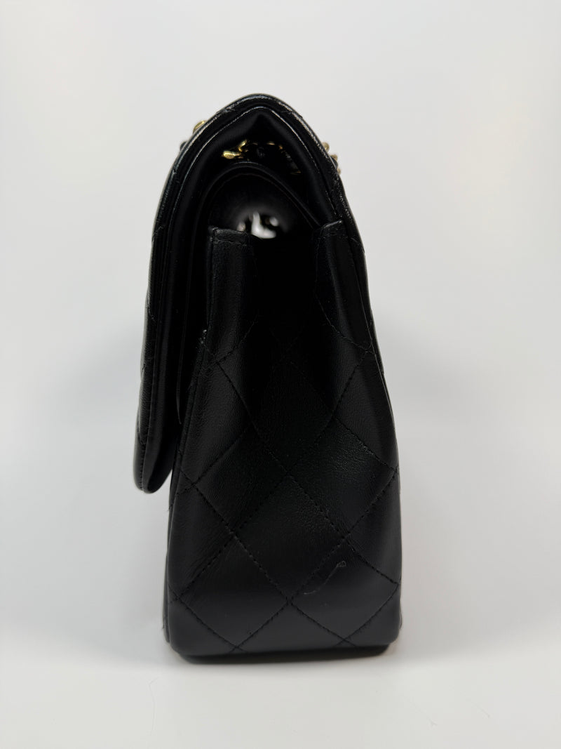 Chanel Jumbo Black Lambskin Leather With GHW