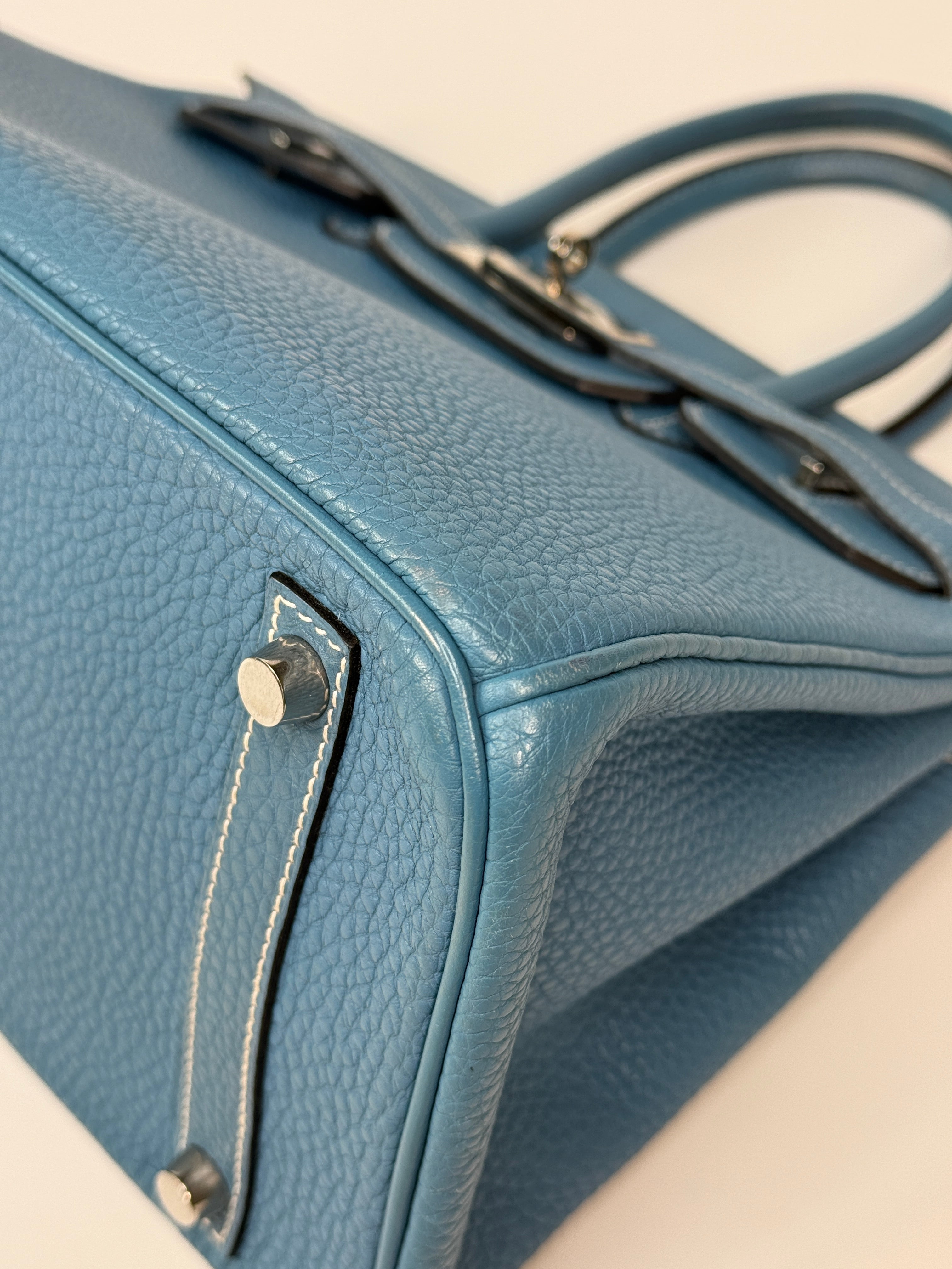 Hermès Birkin 30 In Blue Jean Togo Leather With Palladium Hardware