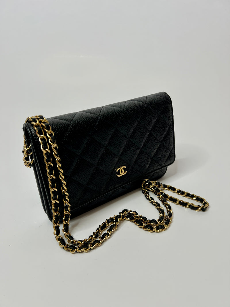 Chanel Wallet On Chain In Black Caviar Leather