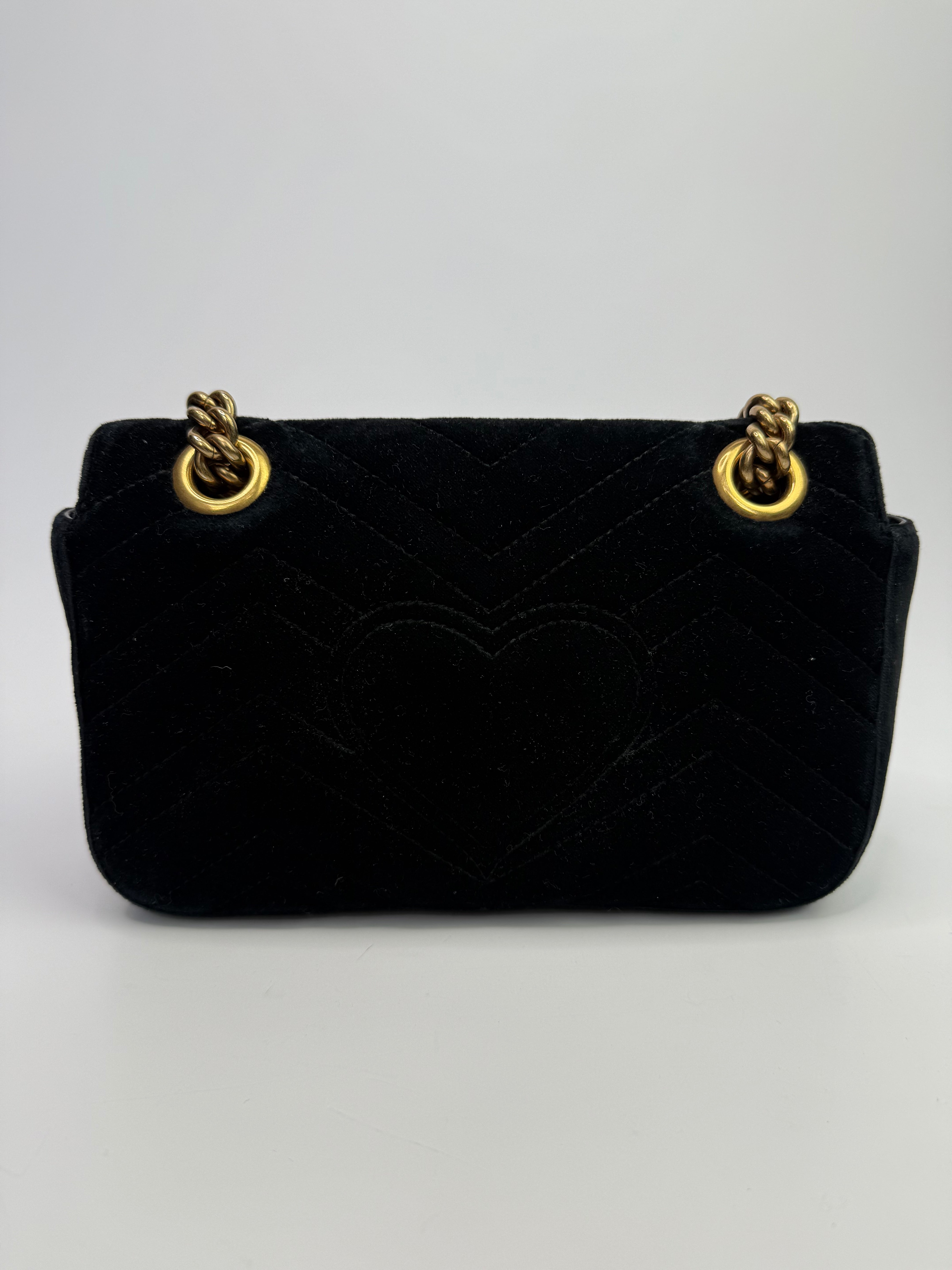 Gucci Mini Marmont Bag in Black Velvet