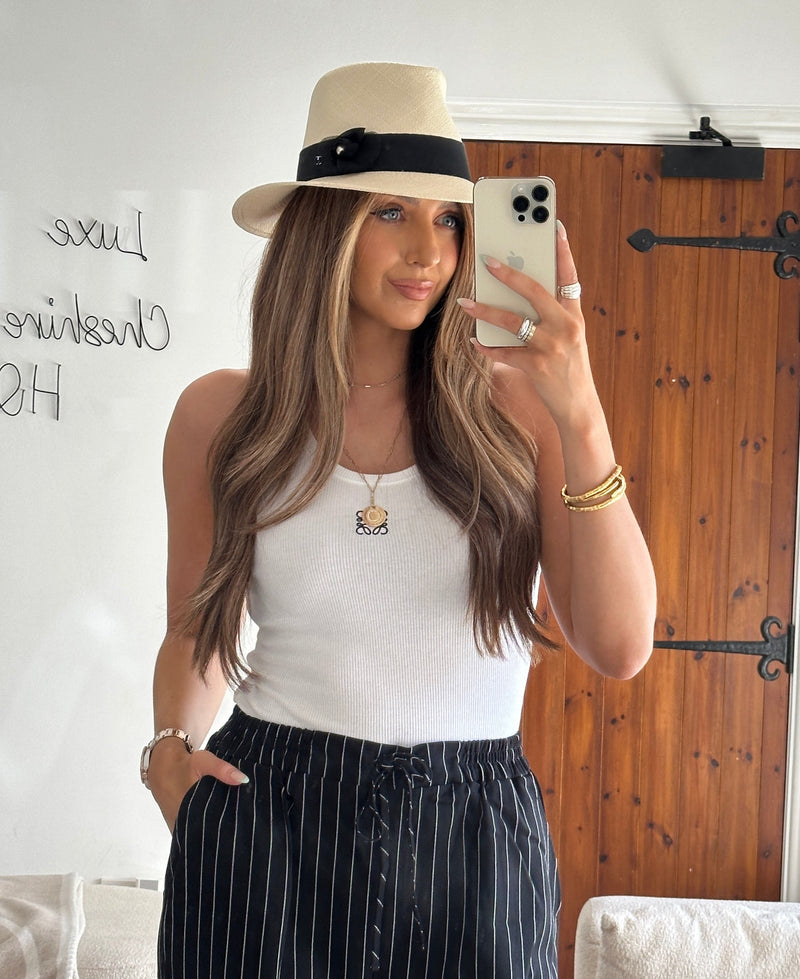 Chanel Camélia trilby Hat (Size Medium)