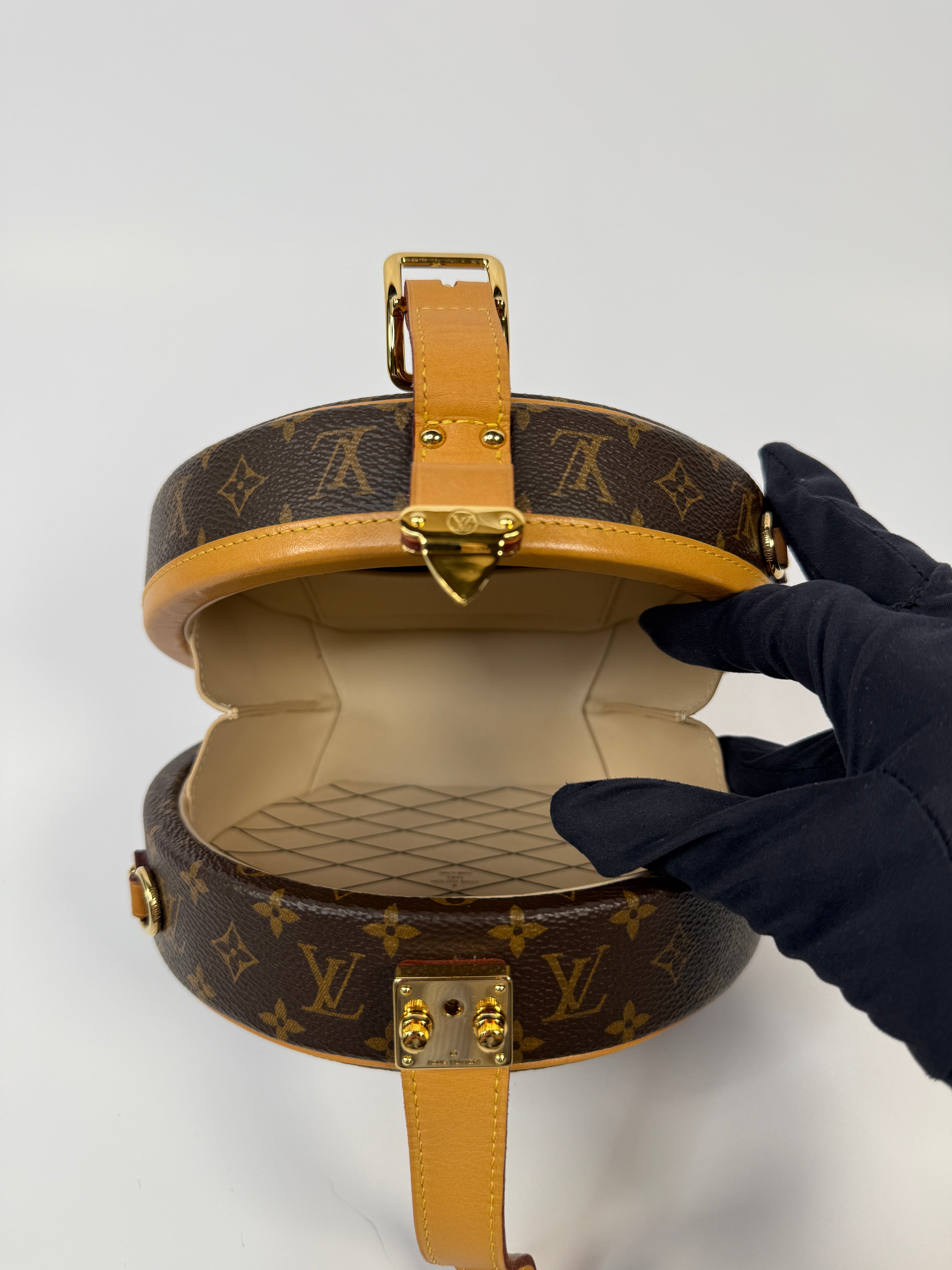 Louis Vuitton Petite Boite Chapeau Bag In Brown Monogram Gold Hardware Authentic and pre loved 