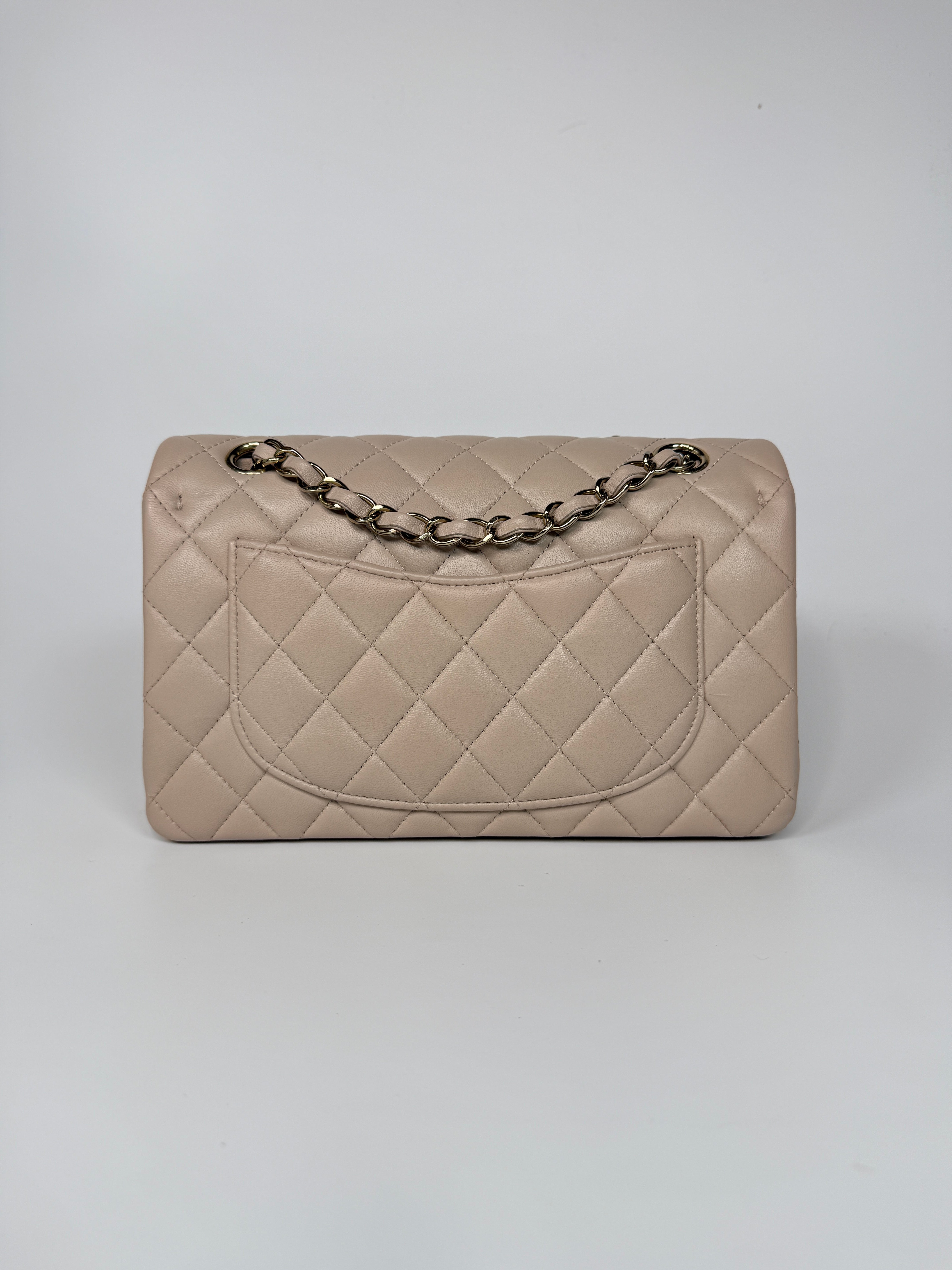 Chanel Chanel Small Classic Double Flap In Mauve Lambskin Leather With PGHW excellent condition, verified by Luxe Cheshire. International, fast  and fully insured delivery. Trusted designer resale.