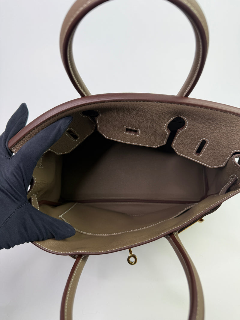 Hermès Birkin 30 Sellier In Etoupe Togo Leather GHW