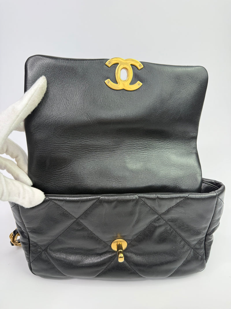Chanel 19 Small In Black Calfskin Leather