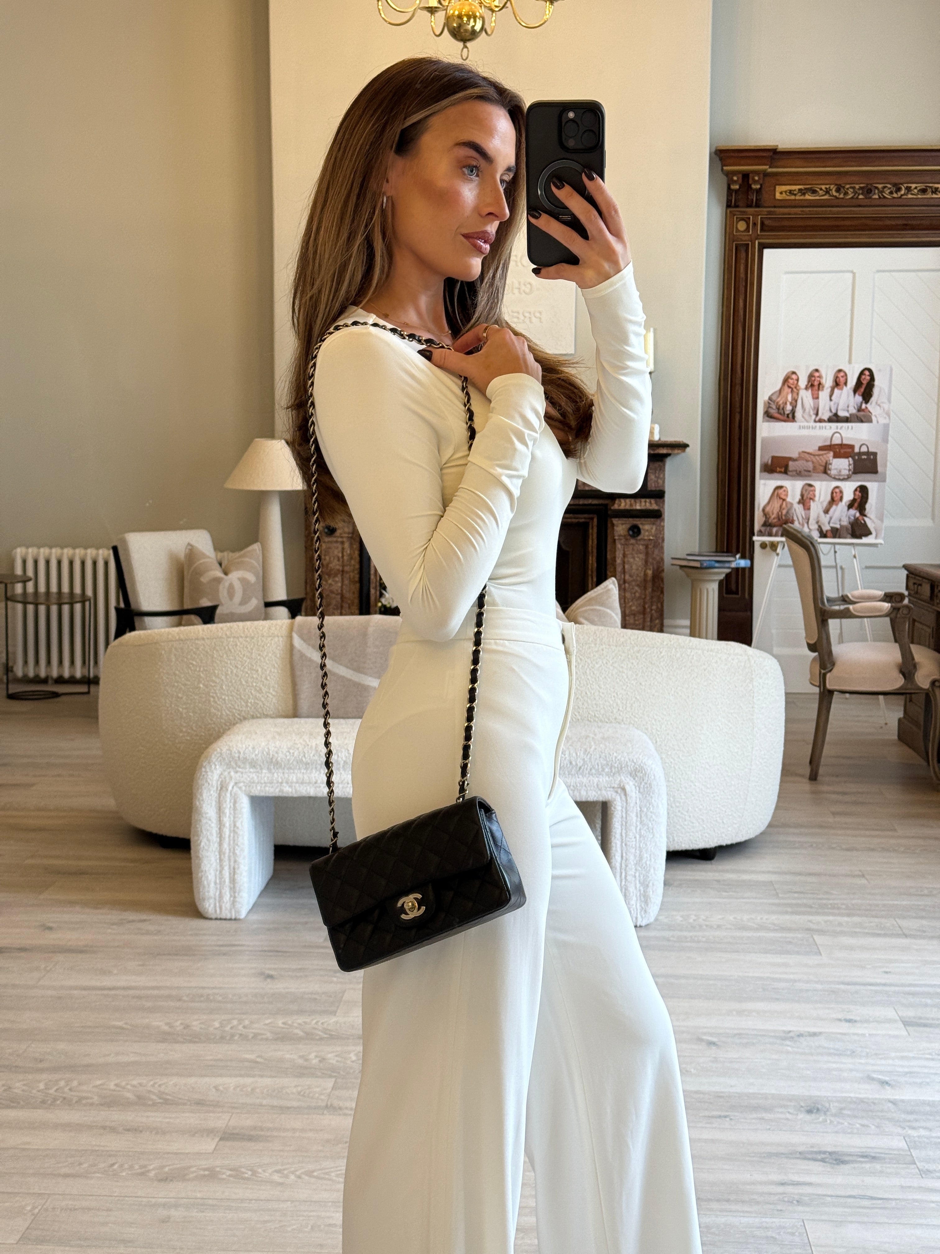 Chanel Mini Rectangle In Black Lambskin With PGHW