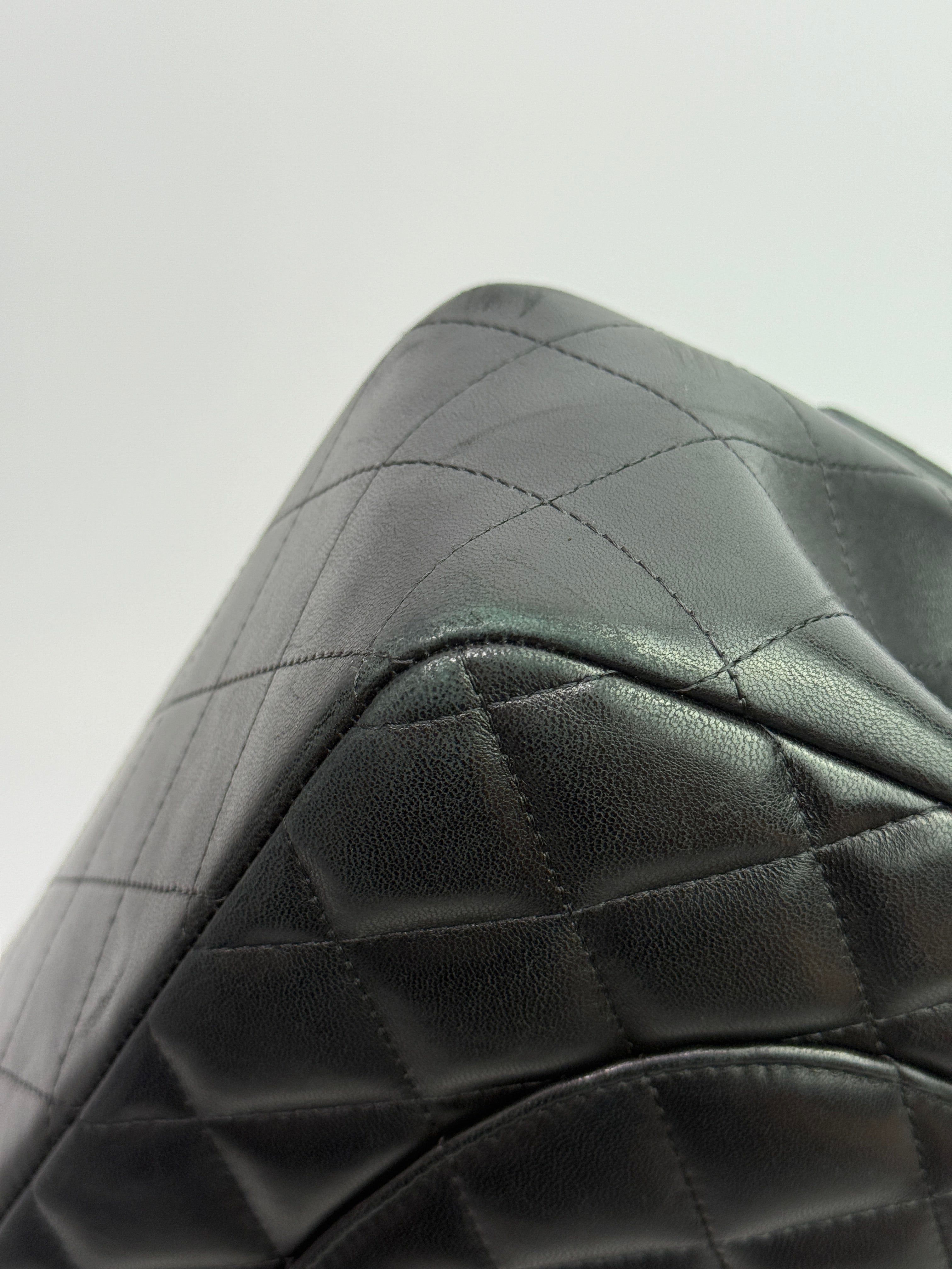 Chanel Jumbo Black Lambskin Leather With SHW