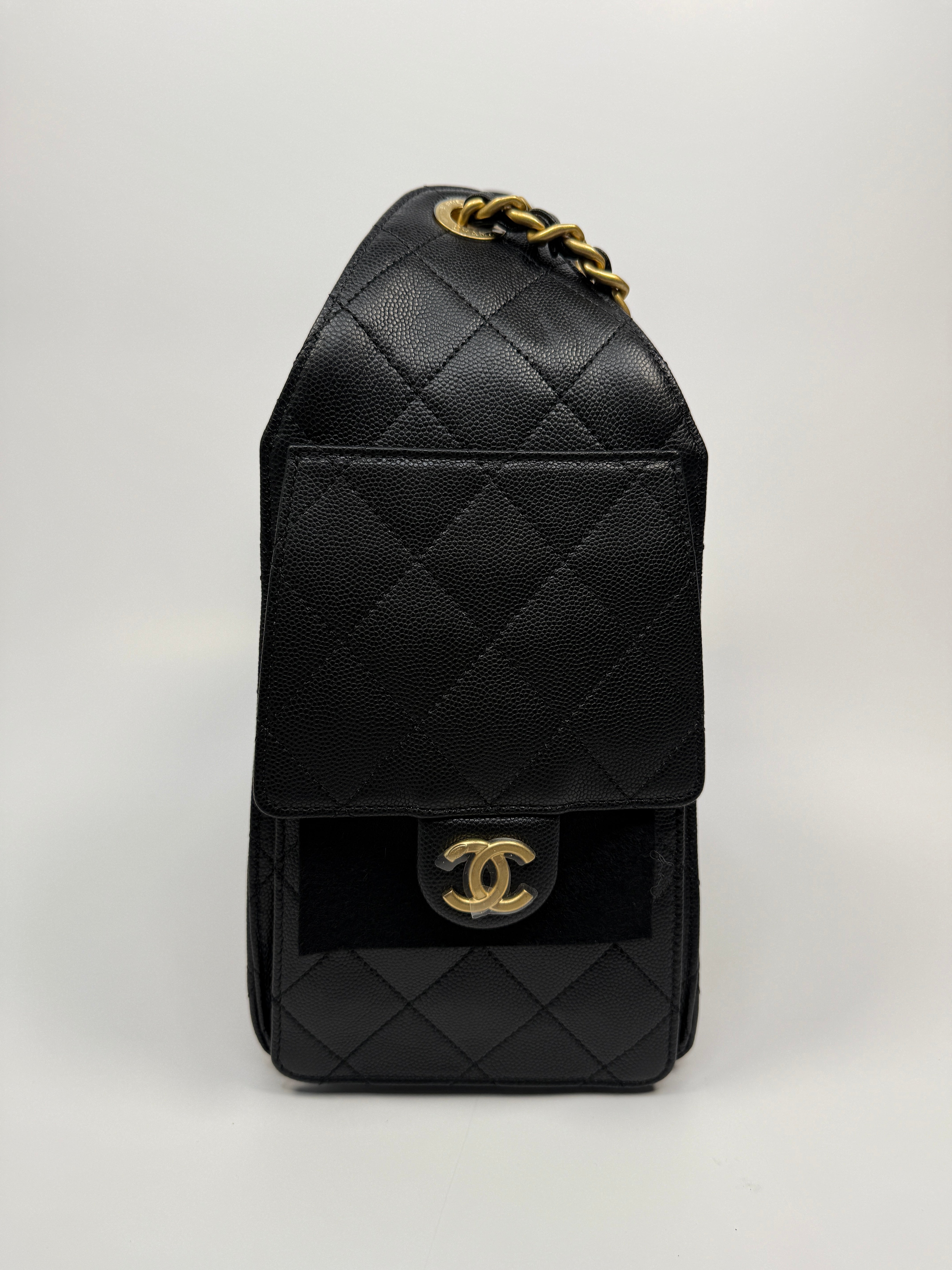 Chanel 25 Small In Black Caviar Leather With GHW