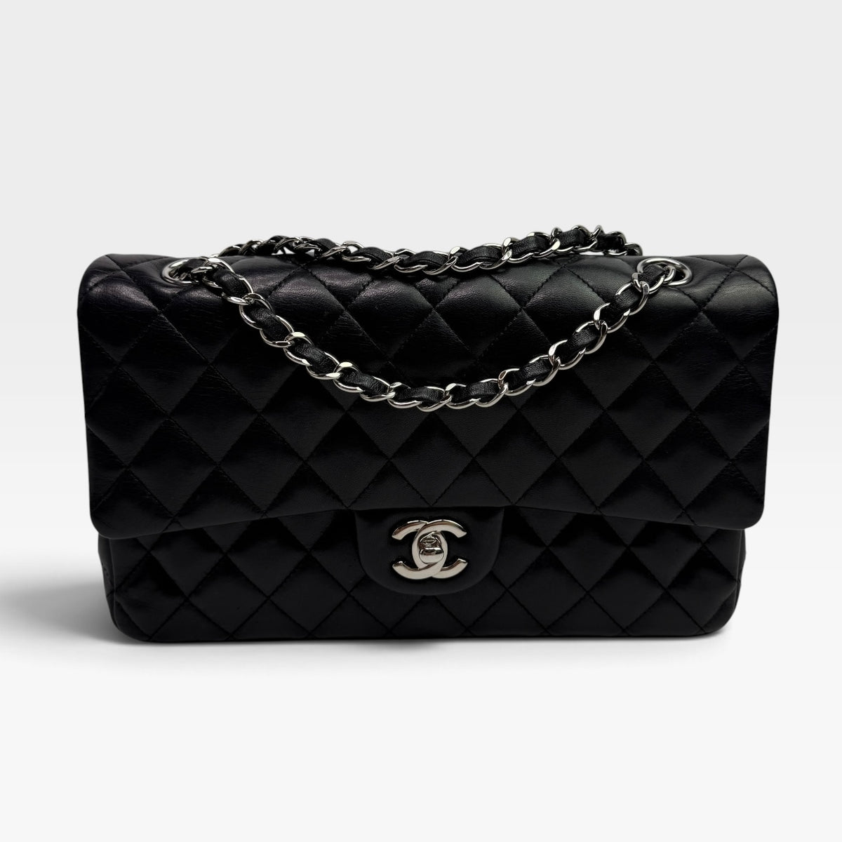 Chanel Medium Classic Double Flap Black Lambskin With SHW