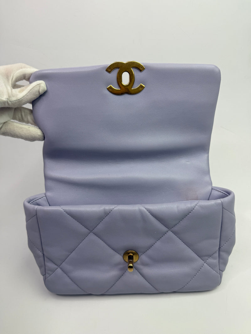 Chanel 19 Small In Lilac Lambskin Leather