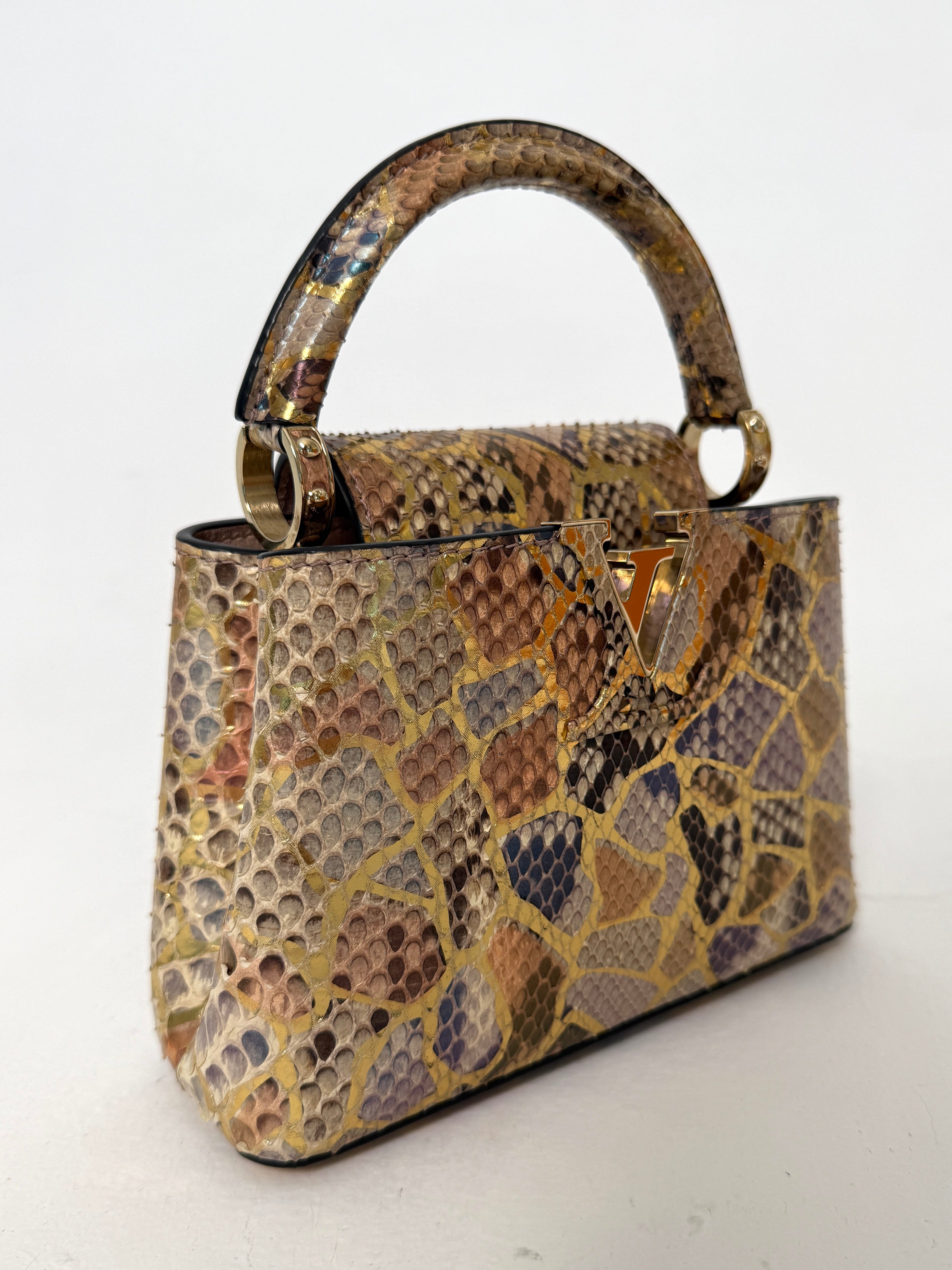 Louis Vuitton Capucines BB In Gold Python