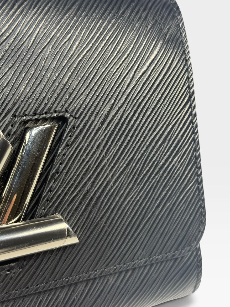 Louis Vuitton Twist PM Shoulder Bag In Black Epi Leather With Silver Hardware. 100% authentic and pre loved in excellent condition. 