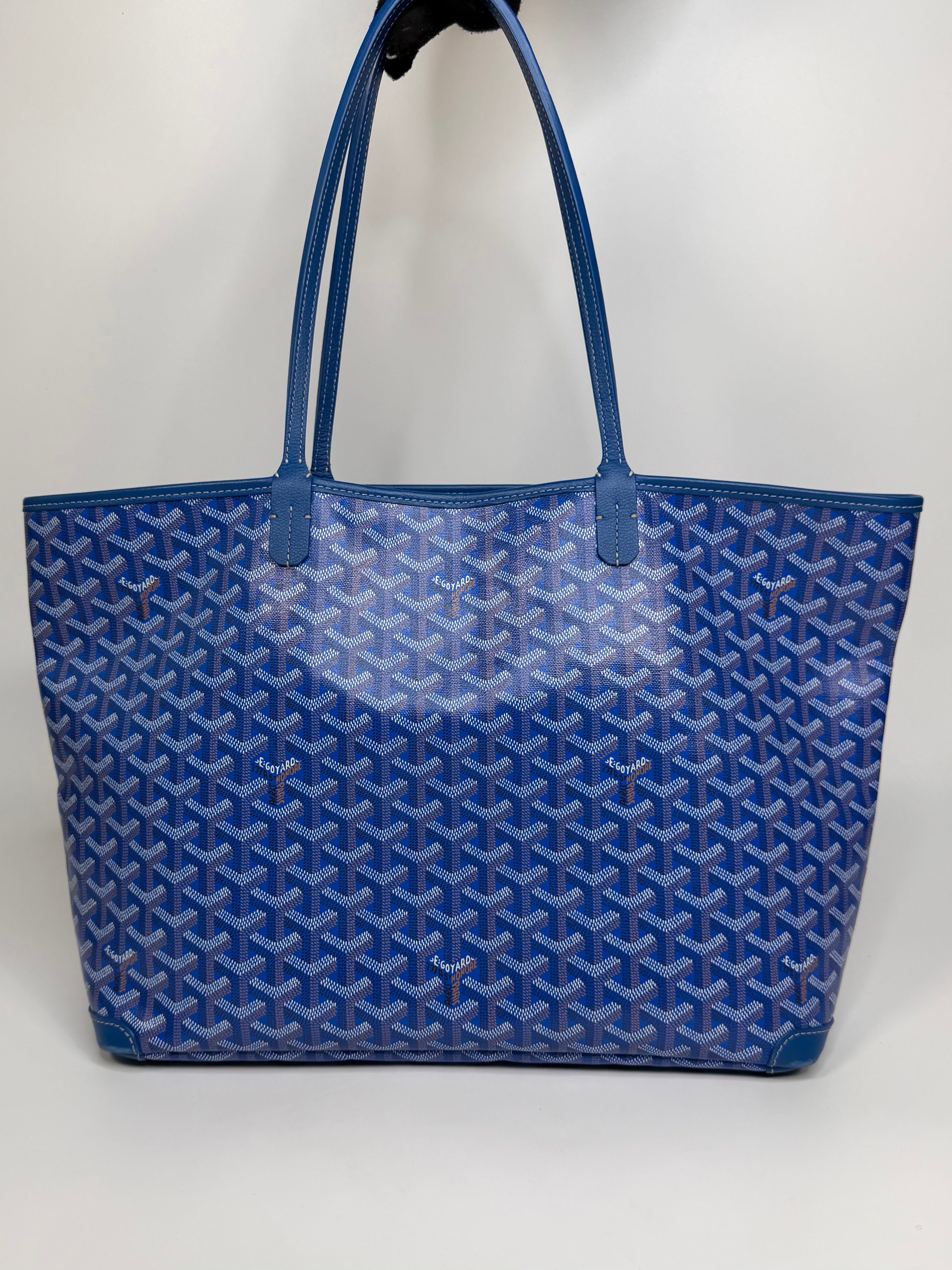 Goyard Artois MM Bag Blue Monogram. Authentic and preloved in very good condition