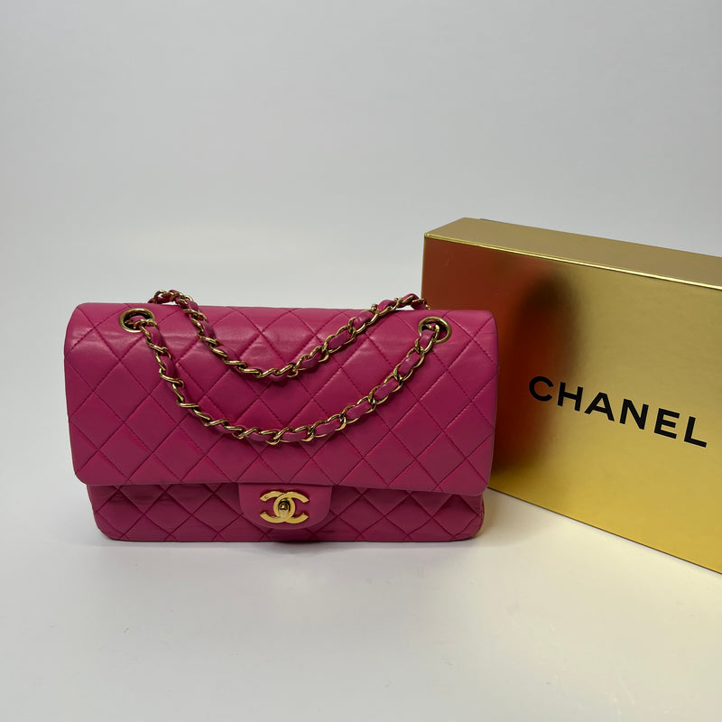 Chanel Vintage Medium 2.55 Classic Flap In Fuchsia